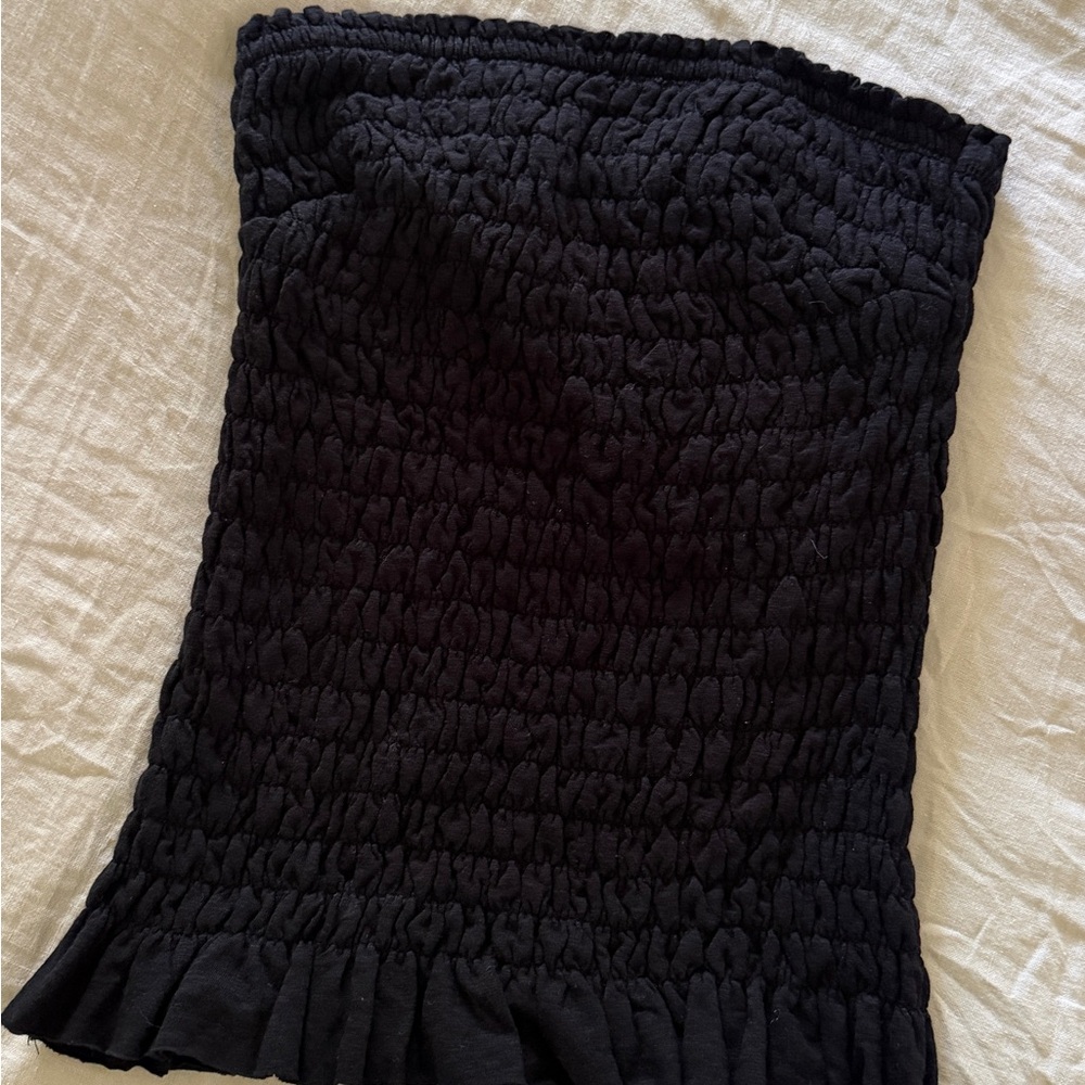 FP Beach Black Crinkle Tube Top